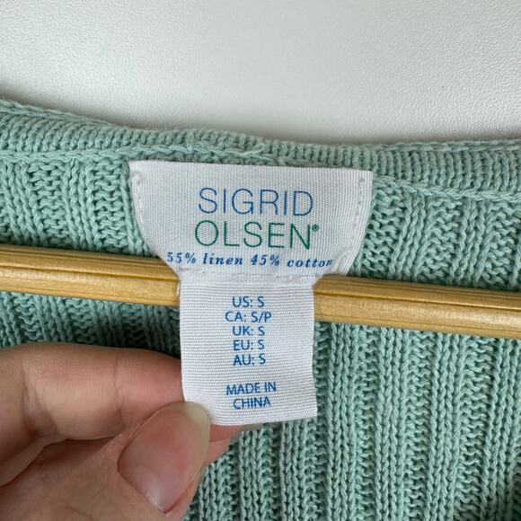 Sigrid Olsen Womens Linen Knit Pullover Hoodie Sz S Coastal Beachy Vacation‎ - Picture 5 of 9